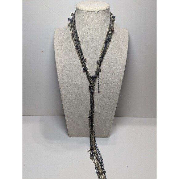 Multistrand & Multicolor Lariat Tassle Necklace - Picture 1 of 5
